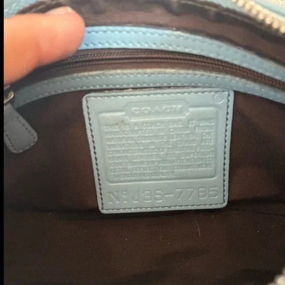 Vintage Coach Demi Hampton Blue Leather Shoulder Bag - Picture 3 of 6